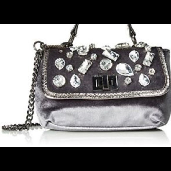 Steve Madden Grey Velvet Crossbody Bag - Picture 7 of 8